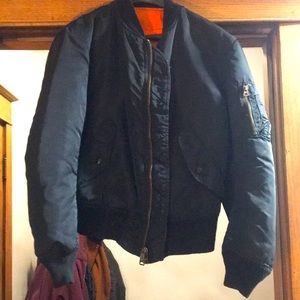 Alpha black bomber jacket
